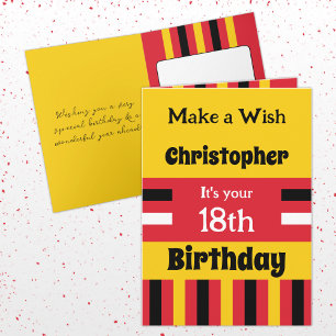 For him add name yellow special 18th birthday card
