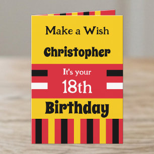 For him add name yellow special 18th birthday card