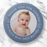 For Him Holy Baptism Thank You For Coming Photo 6 Cm Round Badge<br><div class="desc">This simple and modern design is composed of serif typography and add a custom photo.</div>
