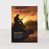 for Him on his Birthday Fishing Fisherman Sunrise