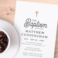For Him Simple Modern Elegant Gold Cross Baptism