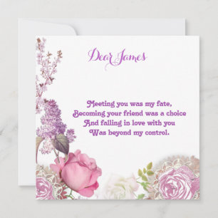 For Him Sweetheart Valentines Vintage Roses Custom Holiday Card