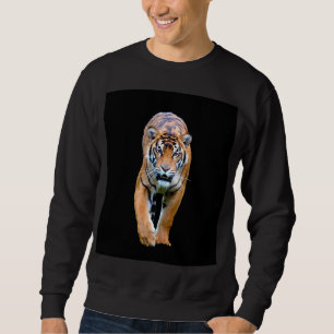 For Him Walking Tiger Template Modern Men's Basic Sweatshirt