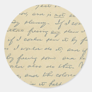 For History Buffs: Lincoln's Letter to Greeley Classic Round Sticker