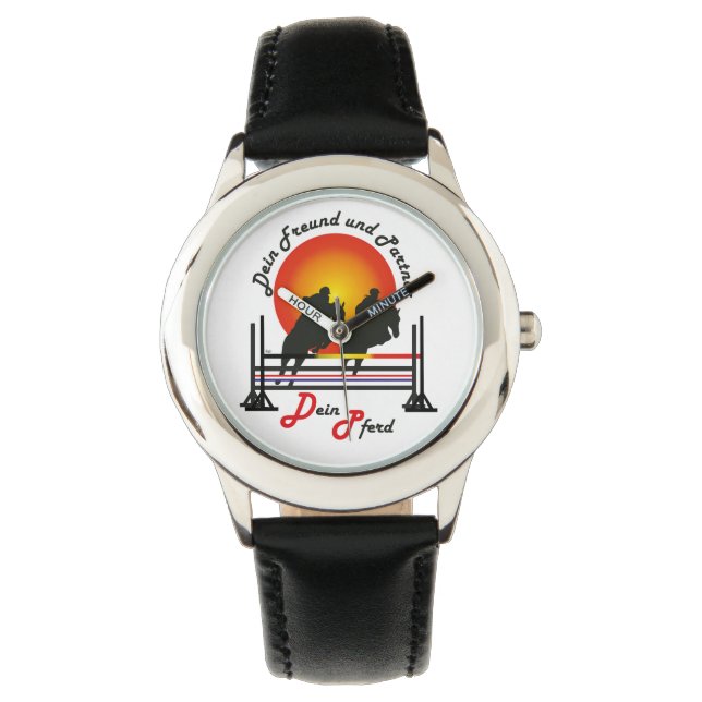 For horses and horse sports lovers clock watch (Front)