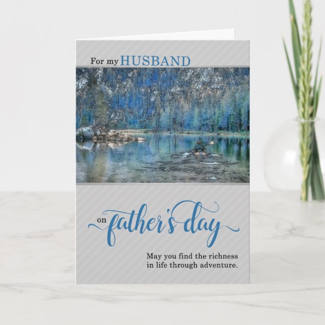 for Husband Father's Day Kayak on the Lake Card (Front)