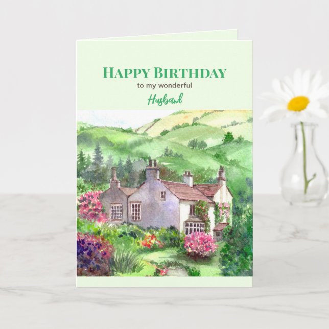 For Husband on Birthday Rydal Mount Home Garden Card (Small Plant)