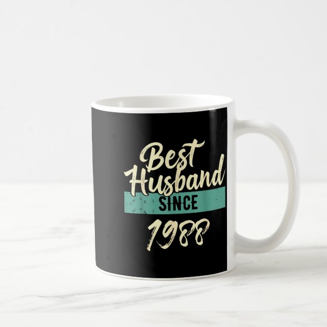 For Husband Since 1988 Anniversary Husbands Coffee Mug (Right)