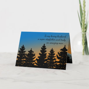 For Husband Stepfather Pine Trees Father's Day Card