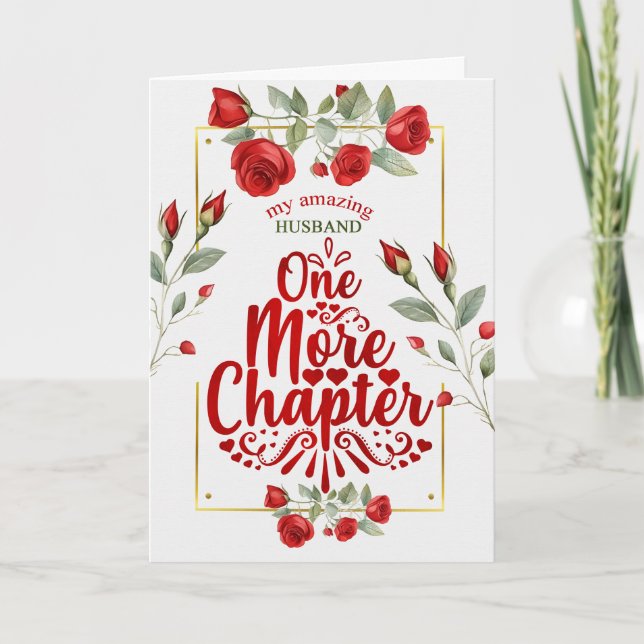 for Husband Wedding Anniversary Red Roses Card (Front)
