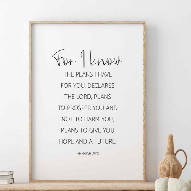 For I Know The Plans I Have For You, Jeremiah 29:1 Poster (Creator Uploaded)