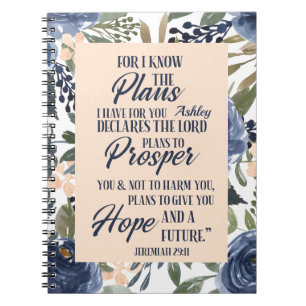 For I Know The Plans I Have For You Personalised Notebook