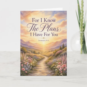 For I Know The Plans Watercolor Scripture Card