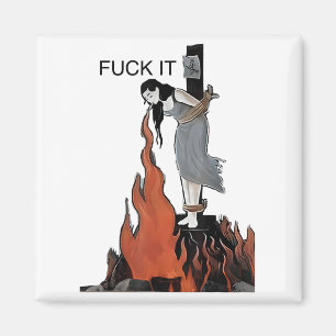 For It Funny - Witch Is Burning In Flames Girl Smo Magnet