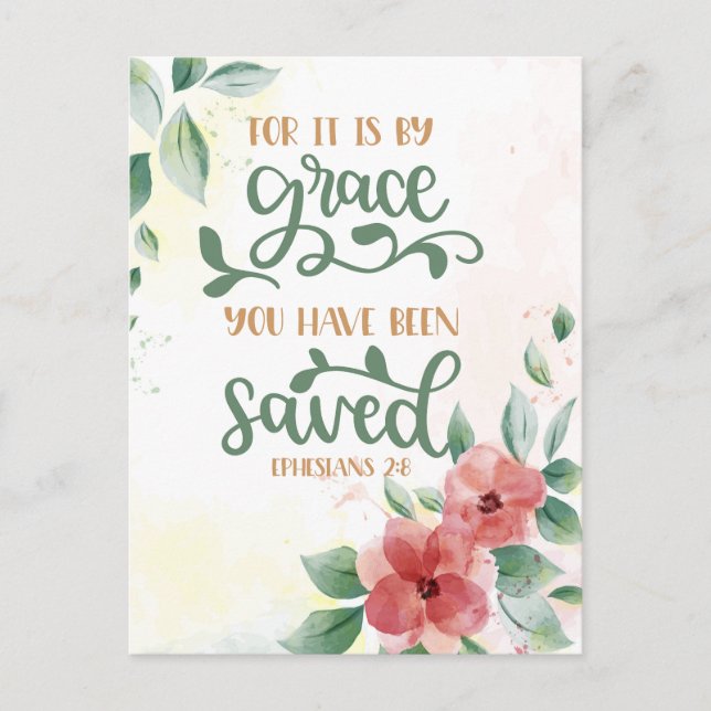 For It is by Grace Postcard (Front)