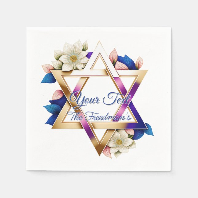For Jewish Holidays Independence Bar Mitzvah Napkin (Front)