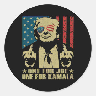 For Joe One For Kamala Funny Trump 2024 Classic Round Sticker