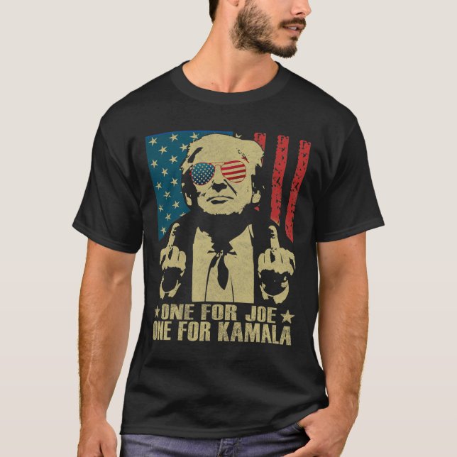 For Joe One For Kamala Funny Trump 2024  T-Shirt (Front)
