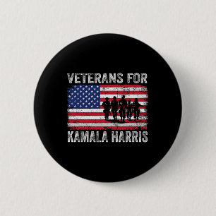 For Kamala Harris 2024 Election Usa Flag Military 6 Cm Round Badge