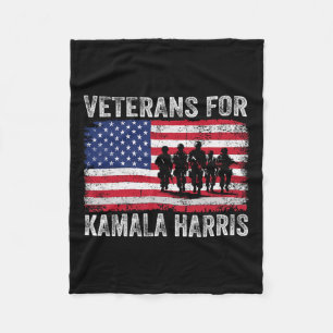 For Kamala Harris 2024 Election Usa Flag Military Fleece Blanket