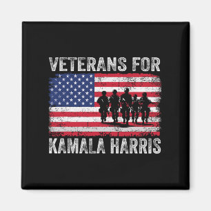 For Kamala Harris 2024 Election Usa Flag Military  Magnet