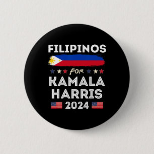 For Kamala Harris 2024 Philippines Flag Patriotic  6 Cm Round Badge