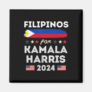 For Kamala Harris 2024 Philippines Flag Patriotic  Magnet