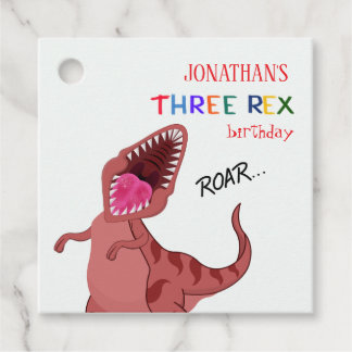 For Kid's Birthday 3rd Three Rex Favour Tags