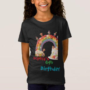 For kids birthday Children's Party Floral Rainbow T-Shirt