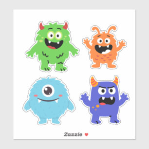 For Kids Cute Fun Monsters Boys Sticker Set