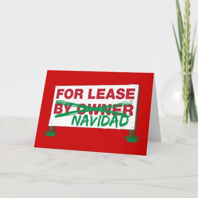 For Lease Navidad - Feliz Navidad Funny Christmas Holiday Card (Front)
