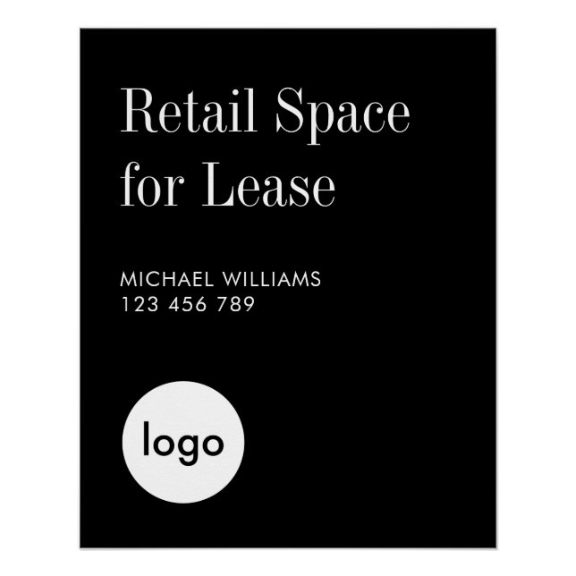For Lease Real Estate Commercial Property Business Poster (Front)