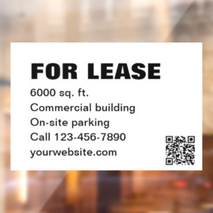 For Lease White QR Code Commercial Leasing