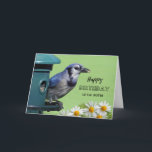For Little Sister Birthday with Blue Jay at Feeder Card<br><div class="desc">Happy Birthday for a little sister,  younger sister. A Blue Jay at a bird feeder along with daisies are featured on this bird themed birthday greeting card. Great card for the bird lover in your life. Art,  image,  and verse copyright © Shoaff Ballanger Studios,  2023.</div>