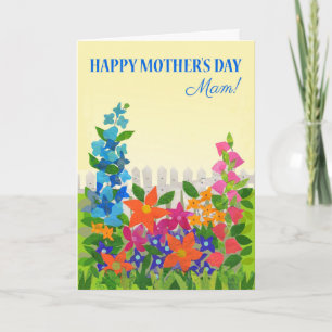 For Mam on Mother's Day Flower Garden Card