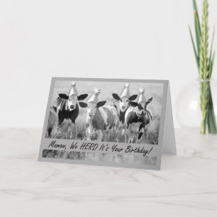 For Mamaw Funny Birthday Cows Card