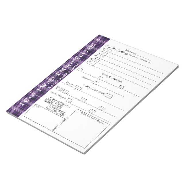 For Me 5 Plus 1 Daily Food Tracker Notepad (Angled)