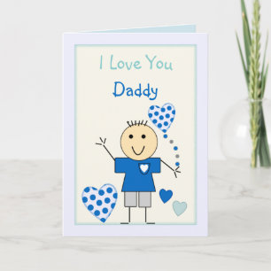 For men Daddy from little boy birthday greeting Card