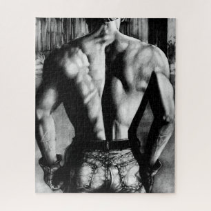For Men Elegant Hand-drawn Art Male Bodybuilder Jigsaw Puzzle