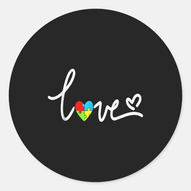 For Men Women Autism Awareness Tee Plus Size  Classic Round Sticker (Front)