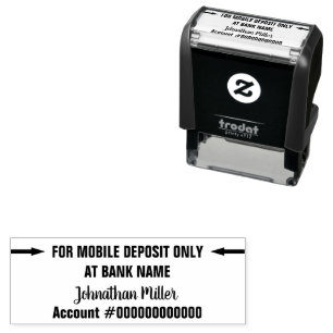 For Mobile Deposit Only Arrows Bank Name Account Self-inking Stamp