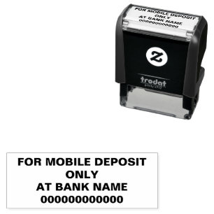 For Mobile Deposit Only Bank Name Account (Bold) Self-inking Stamp