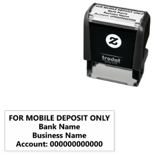 For Mobile Deposit Only Bank Name Account Business Self-inking Stamp