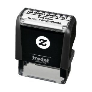 For Mobile Deposit Only Bank Name Account Number Self-inking Stamp