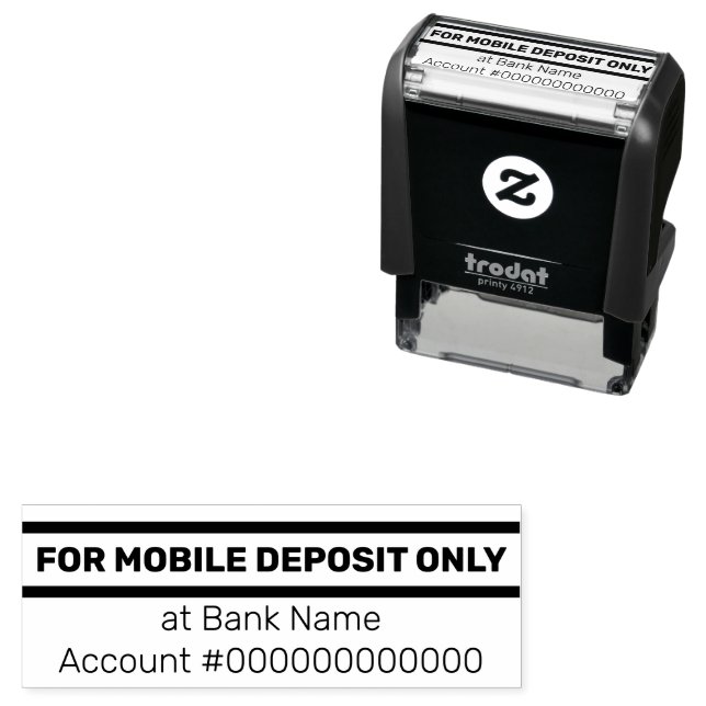For Mobile Deposit Only Bank Name Account Number Self-inking Stamp (In Situ)