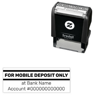 For Mobile Deposit Only Bank Name Account Template Self-inking Stamp