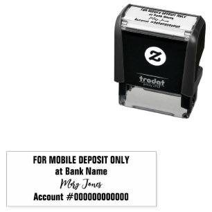 For Mobile Deposit Only Banking App Signature Look Self-inking Stamp