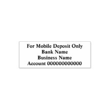 For Mobile Deposit Only Bold Font Business for App