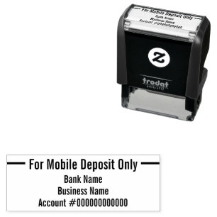 For Mobile Deposit Only Business Name Banking App Self-inking Stamp