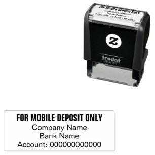 For Mobile Deposit Only Company Bank Name Account Self-inking Stamp